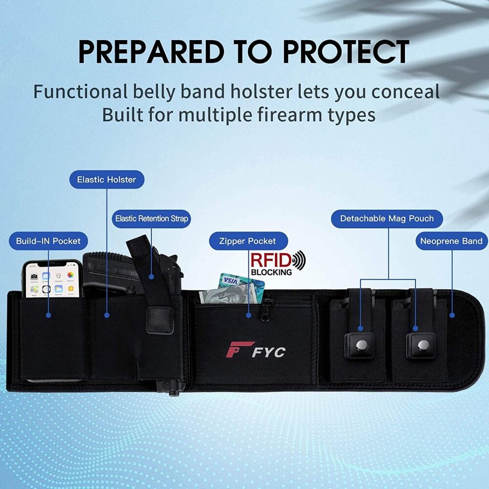 Belly Band Holster for Concealed Carry-Holster for Women or Men (Black) - Picture 4 of 9